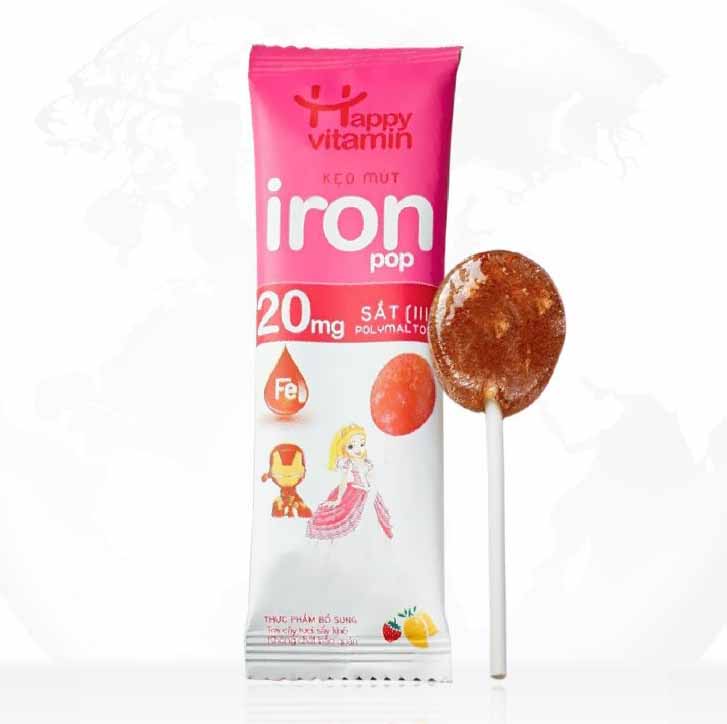 Kẹo mút Happy vitamin bổ sung Sắt
